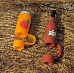 2 for $5 Item: Drink Silicone Straw Toppers Set New!